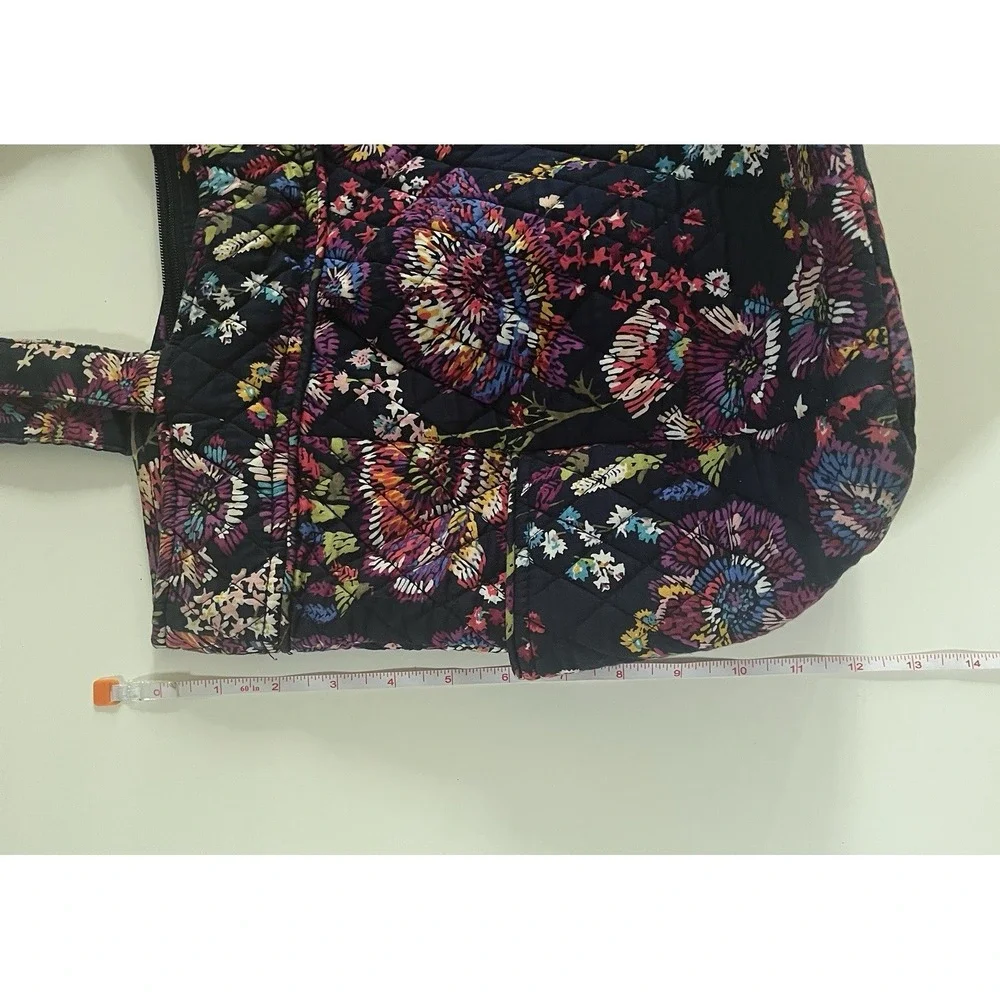 Vera Bradley Purse Large Laptop Bag Floral Navy Blue Wildflower Prairie